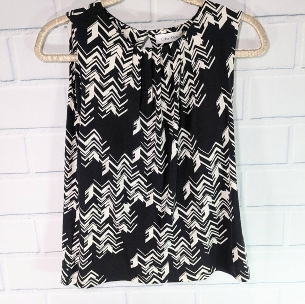 Calvin Klein Pleated Knit Sleeveless Top